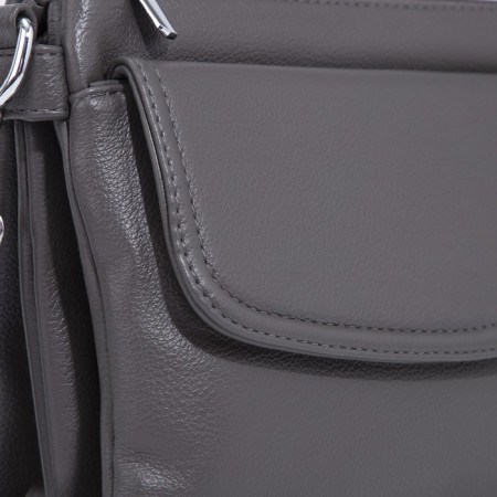 Bag Cross-Bodi with a zipper, gray color-3