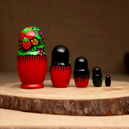 Nesting doll "handkerchief", 5 doll, 10-13 cm, manual painting-5