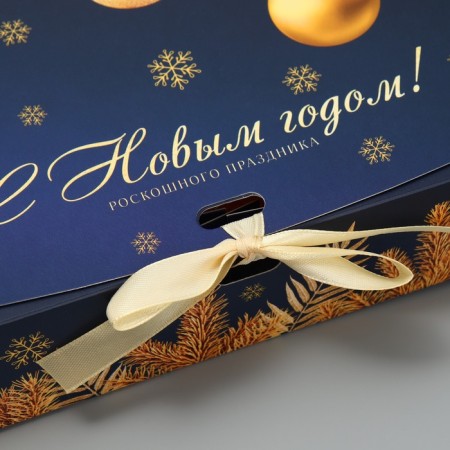 Gift Box "luxurious holiday", 20 x 18 x 5 cm, new year-3