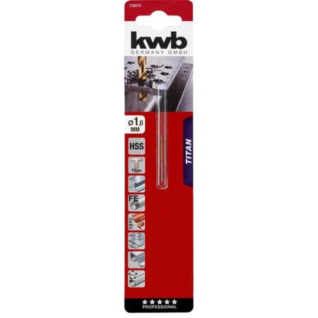 Metal drill KWB Titan HSS, 1x34 mm, sharpening angle 135 °, steel HSS-G TIN-1