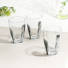 A set of glasses “SNEP” glass, 260 ml, 3 pcs, gray plastic accessory
