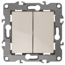Double switch, 10AX 250V, IP20, era12, ivory