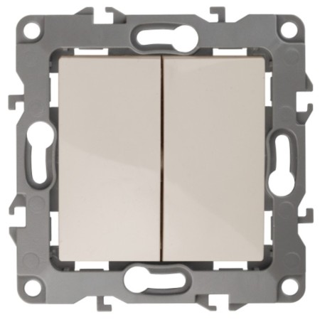 Double switch, 10AX 250V, IP20, era12, ivory