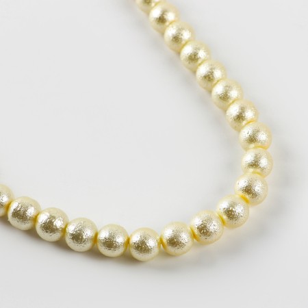 Glass beads, set 78 pcs., Size 1 pc. - 10 mm, color white gold-3