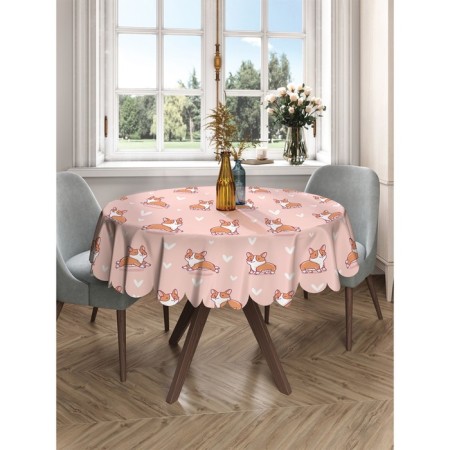 The tablecloth on the Corgi Queen, Round, Saten, D = 150 cm-2
