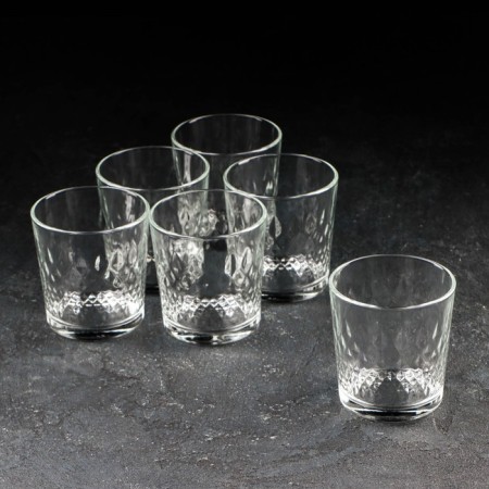 Set of low glass glasses "Geometry", 250 ml, 6 pcs