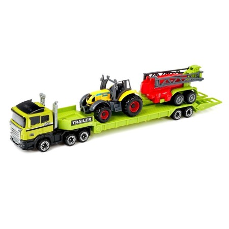 Metal truck "Farm" with a tractor, mix-8