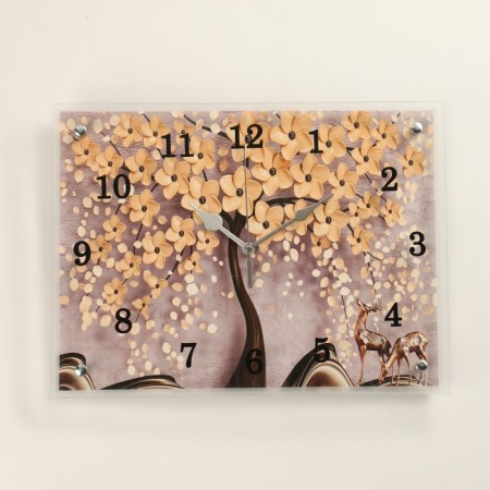 Carty clock is wall-mounted, interior "tree", silent, 30 x 40 cm