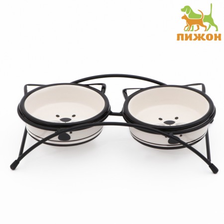 Ceramic bowls on a stand 2 x 250 ml-1