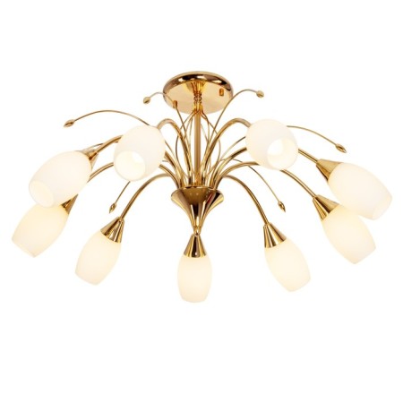 Lamp Ceiling Economy Highlight 12121/9FGD MK, 9x40W, E14, 35x70x70 cm, gold color-1