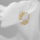 Bus-ring earrings compound, white color in gold