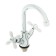 Accoona A9482G sink mixer, double -leaf, with nut, white/chrome