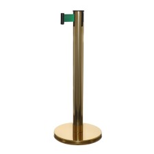 The fence stand is gold, with an exhaust ribbon-280 cm green, height-90cm, d-6cm, floor D-32cm