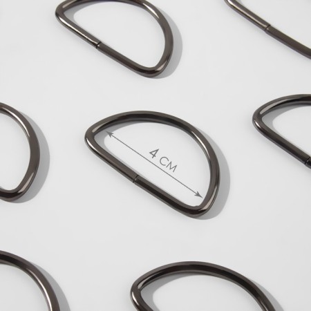 Semi -ring for bags, d = 40 mm, thickness - 3 mm, 10 pcs, nickel color