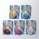 Set 2 objects: earrings, glitter "heart", white color in silver, glitter color mix