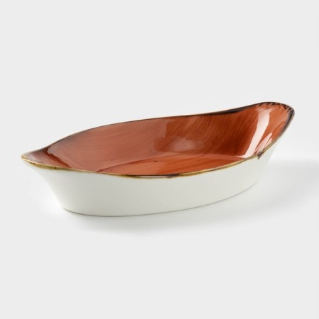 Ceramic serving dish "sapphire", 25.5 × 14 × 5.5 cm, orange color