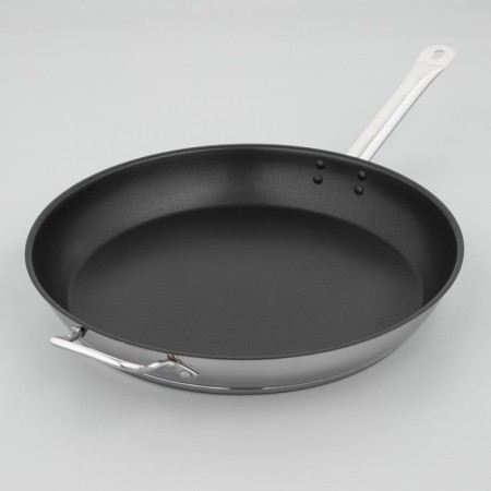 Skoroda "General catering", D = 40 cm, housing thickness 0.8 mm, bottom 3.5 mm, anti -stick coating, induction, metallic color
