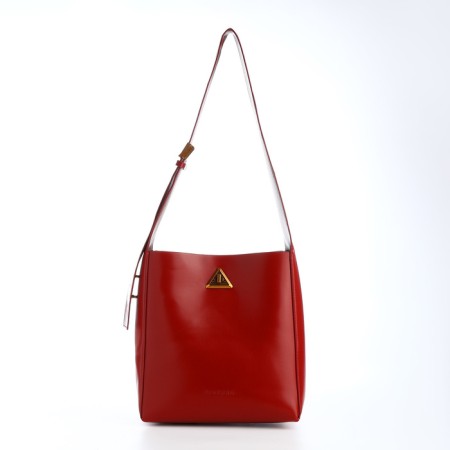 Women's bag on the Textura screw castle, small size, burgundy color