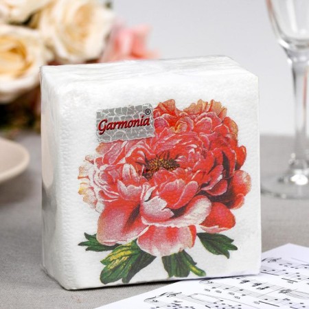 Paper napkins “Color harmony. Peonies ", 50 pcs.