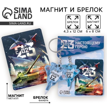 Magnet and keychain "Airplane", set 2 items