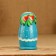 Nesting doll "strawberry", blue dress, 3 puppet, 10-12 cm