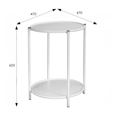 Journal table Beautystyle 21, 470x470x610, White/White-6