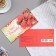 Money envelope "Happy Birthday!" roses, red background, green tone, 17x8.8 cm