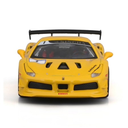 Racing machine BBURAGO Ferrari 488 Challenge 2017, Die-Cast, 1:43, yellow color-8