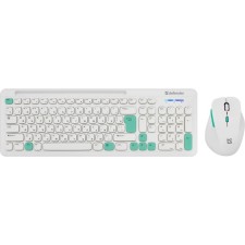 Keyboard set and Defender Cerrato C-978, membrane, 1600 dpi, USB, white mouse
