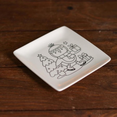 Set a plate for painting "Penguin with gifts" paint 3 cv 2 ml, brush-2