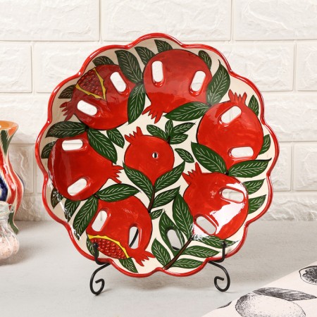 Rishtan ceramics "grenade", 33 cm, 33 cm,
