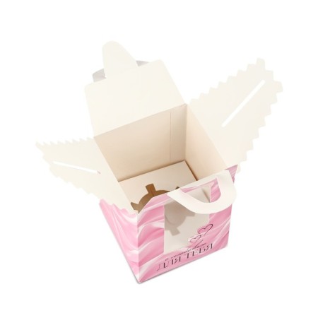 Folding box for one cupcake "silk", 9 x 9 x 11 cm-4