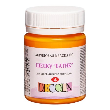 Silk paint "Batik", bank 50 ml, ZHK Decola, yellow dark 4428221 (water -based acrylic)-2