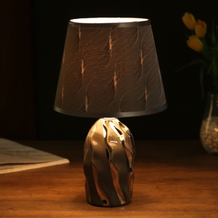 Lamp table ceramics "Curlery" Gray with silver E14 40W 33x20x20 cm Risalux-1