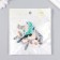Decor for creativity Textile embroidery "Bird on a branch with a flower" 6.5x6.2 cm