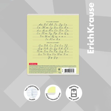 Notebook 12 sheets in the slanting ruler, Erichkrause Visio "Classic", cover coated cardboard, offset block, yellow-13