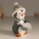 Polystone souvenir "Penguin in a hat with a spruce branch, with a drum" 9x13x17 cm