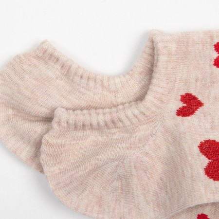 Women's socks minku "heart", beige color, size 36-37 (23 cm)-1