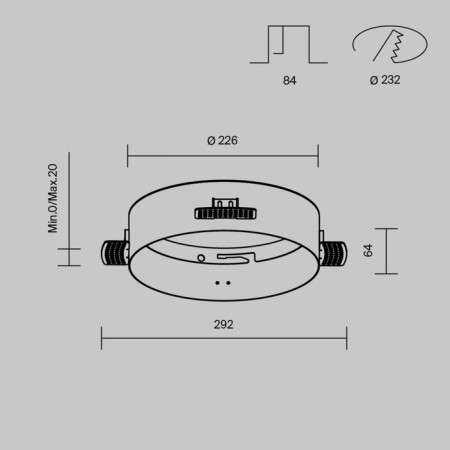 Accessory for the built-in lamp Technical DLA032-TRS24-W-8