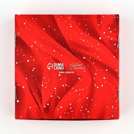 Box for Makarun with low sides "New Year's luxury", wreath, 11x 11x 3 cm, New Year-5
