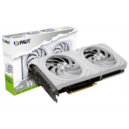 Video Card Palit PCI-E 4.0 RTX406060TI DUAL WHITE NVIDIA GEFORCE RTX 4060TI 8GB 128BIT GDDR6 1068524-8