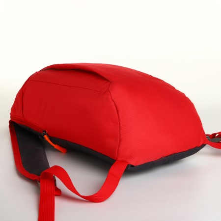 Sports' backpack on lightning, Textura, external pocket, red color-5