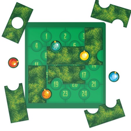 New Year's magnetic puzzle "New Year: Christmas tree", 48 cards, 14 magnetic details, 5+-3