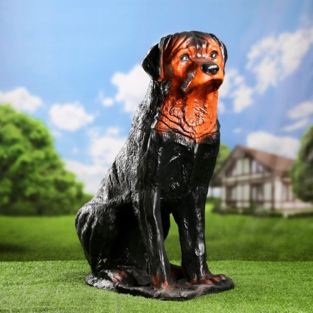 Garden figure "Rotweiler sitting" large 22x40x65cm