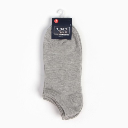 A set of men's socks (3 pairs) shortened, gray color, size 40-44-4