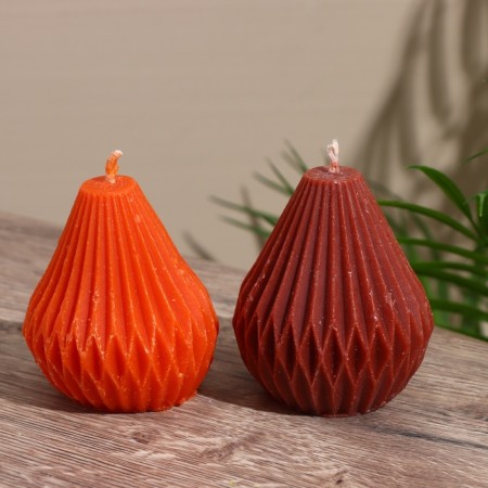 Candle "Pear into rhombus" 6x6x8 cm, soy wax mix-5
