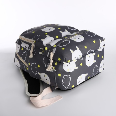 A backpack with a zipper, bag, cosmetic bag, gray color-6