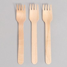 Wooden forks, 14 cm, 12 pcs