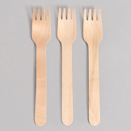 Wooden forks, 14 cm, 12 pcs