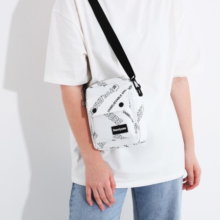 Youth bag with lightning, external pocket, white color-2